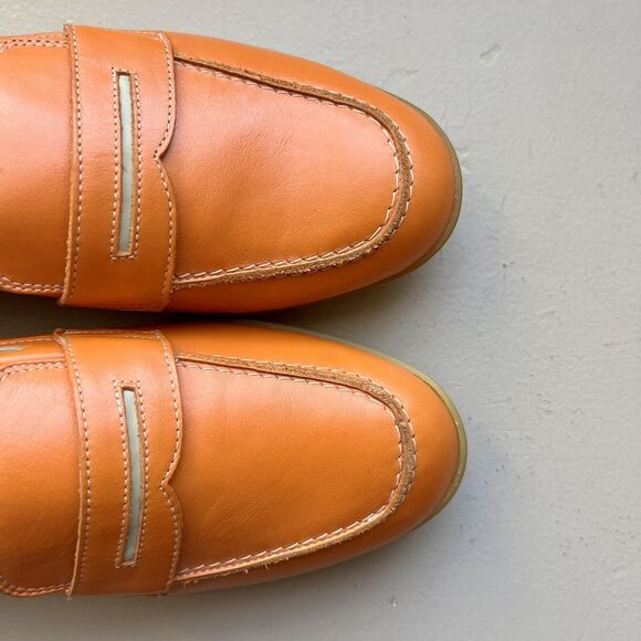 Walter Genuin Orange Leather Penny Loafer Golf Shoes Women EU 36.5 US 6 - 6.5 - Picture 9 of 16